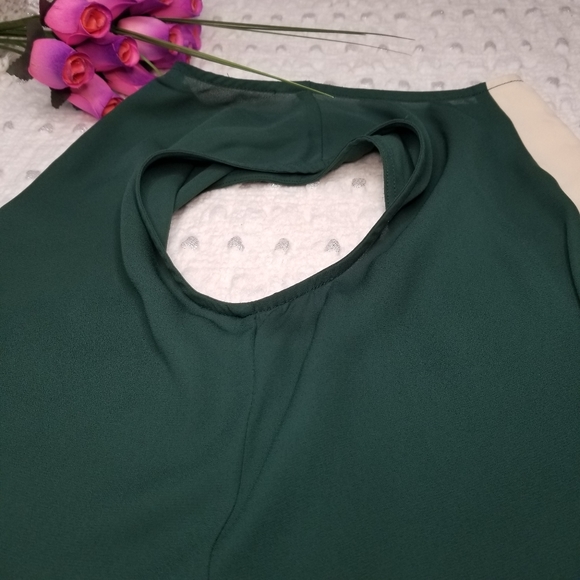 Elodie sleeveless blouse green/cream color size XS - Picture 5 of 5